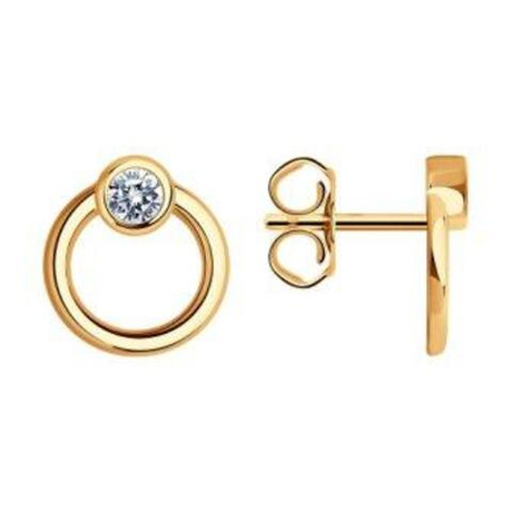 Серьги из золота с фианитами