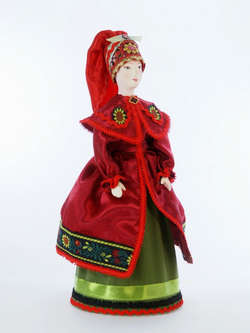 Кукла фарфоровая Украинка в праздничном костюме Киевской губернии