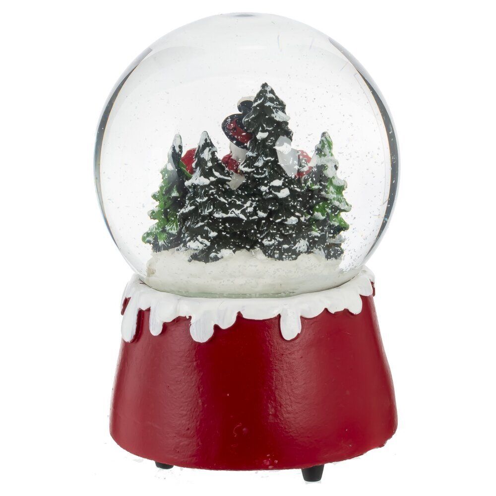 GAEM Фигурка декор в стекл шаре "Снеговик и дети" (муз ключ), D 10 см, L9,5 W10 H15 см