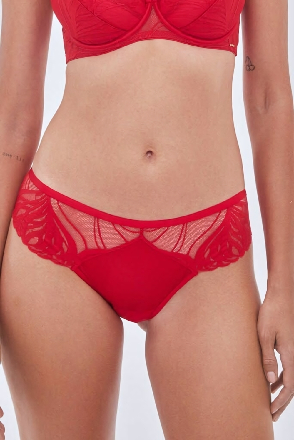 Кружевные трусики-бразилиана Adore (Размер: 44) (Цвет: красный)