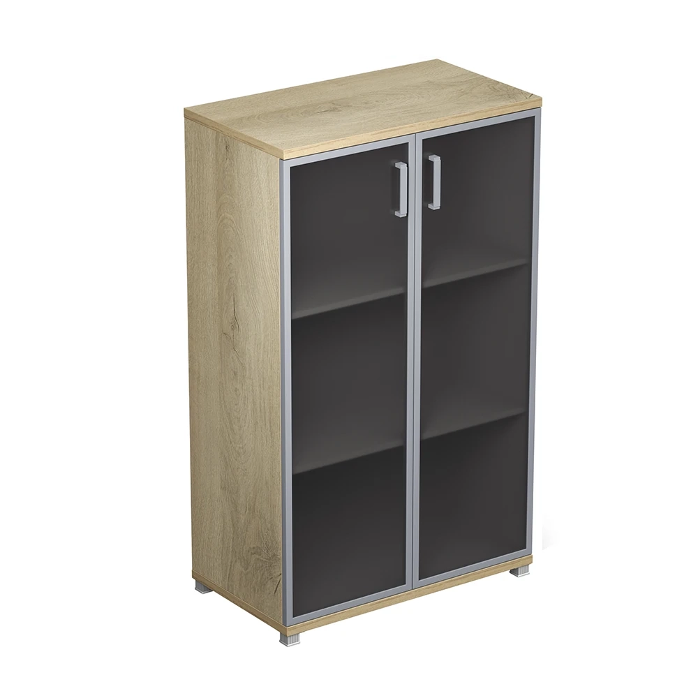 Шкаф средний со стеклом в раме (задняя стенка ЛДСП) АВАНС (AVANCE)