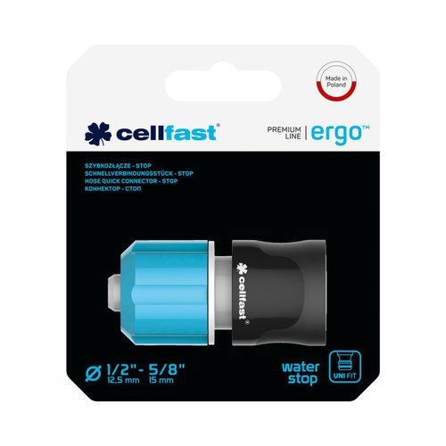 Коннектор CELLFAST ERGOLINE с аквастопом 1/2"