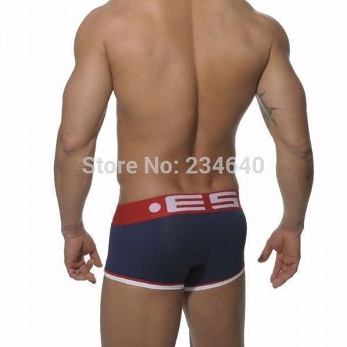 Мужские трусы хипсы темно-синие с красным поясом ES Blue 58 Boxer
