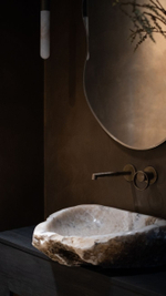 Смеситель для раковины Gessi Anello, настенный, длинный излив, встраиваемый, цвет Antique Brass