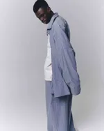 Рубашка One Two Oversized Striped Shirt Dirty-Blue