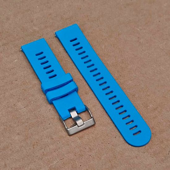 Ремешок Premium 20 мм силиконовый для Garmin Forerunner 55/245/645, Venu, Venu Sq, Venu 2 Plus, Vivoactive 3, Vivomove быстросъемный (Голубой)