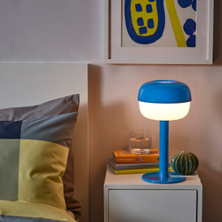 IKEA BLÅSVERK  (ИКЕА БЛÅСВЕРК)  -  Настольная лампа, голубая, 36 см