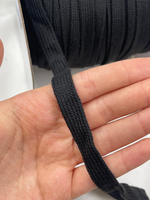 Шнур плоский чёрный метражом 12 мм