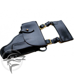 Кобура ПМ МОРСКАЯ “на подвесе” (черная кожа, со страховочным ремешком, Оригинал СССР)