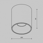 Накладной светильник Maytoni Alfa LED C064CL-12W3K-RD-B