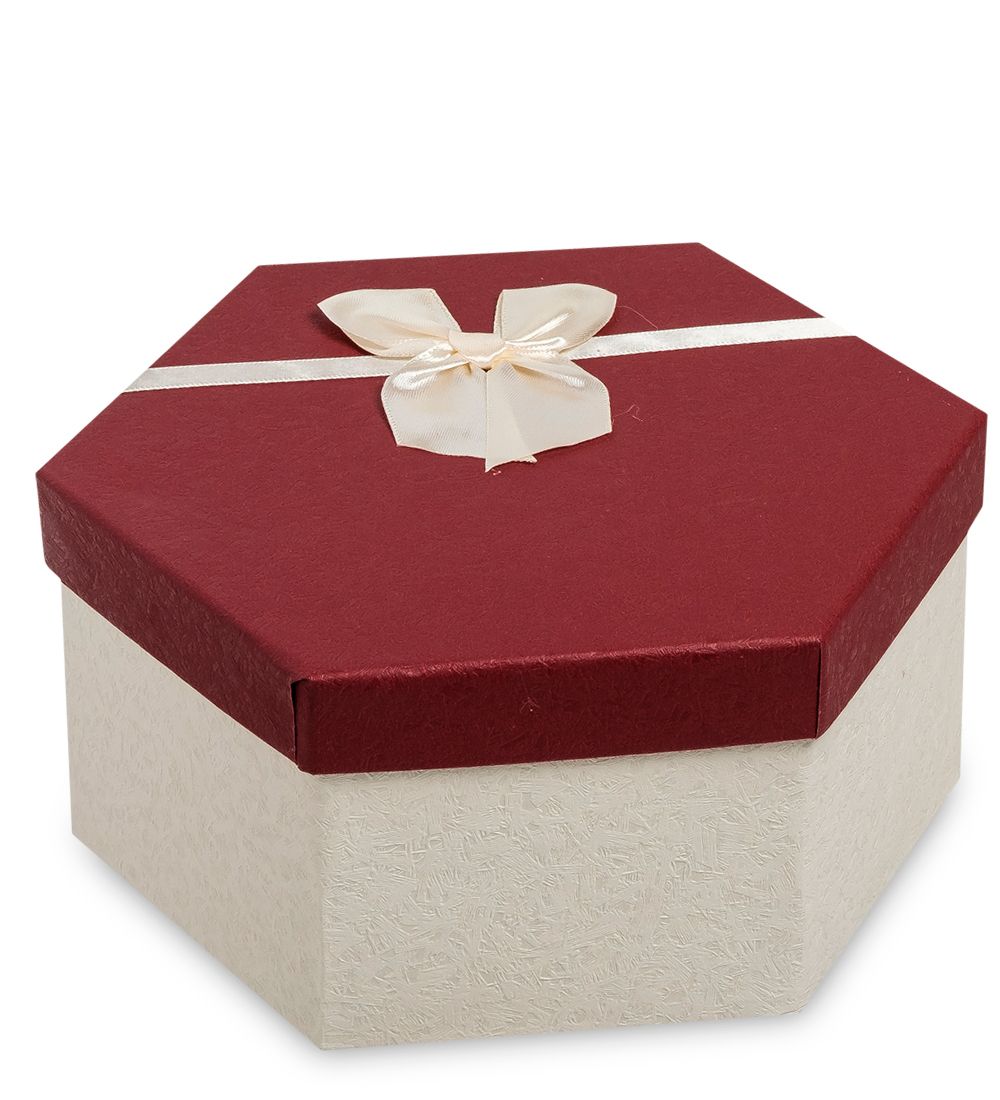 WG-26/3-C Коробка подарочная «Шестиугольник» цв.бел./борд.