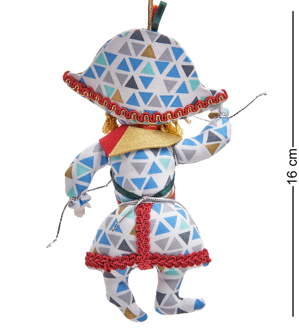 РусКукла RK-803/1 Кукла подвесная «Арлекин в треуголке»