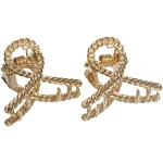 Заколка-краб для волос 2шт «AKS - DesignPRO», завитки, цвет золото и хром, 2,8*2,2см