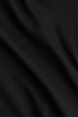 H&M Футболка из хлопка в рубчик, черный