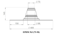 Кровельная проходка EPDM №3 75-90мм