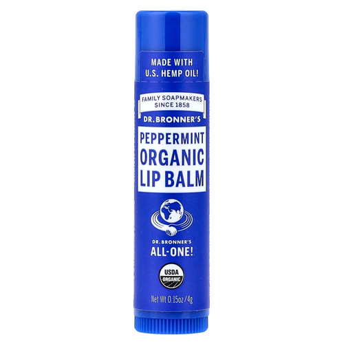 Dr. Bronner's, Органический бальзам для губ, перечная мята, 4 г (0,15 унции)