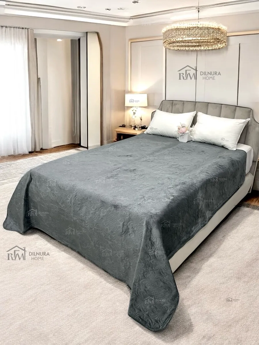 Покрывало 220х240 стеганое для кровати и дивана