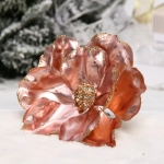 Украшение новогоднее «Пуансеттия - Зимний сон» 15 см, Розовое золото