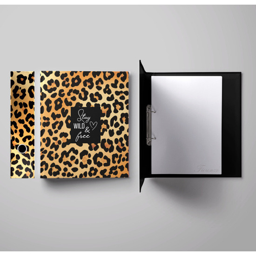 Регистратор А4 7,5 см глянц Леопард ФИОРЕНЗО (252847)