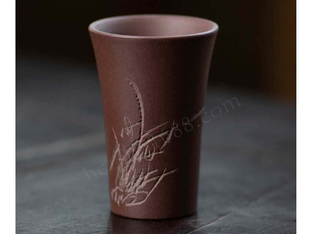 316058.2  Пиала 4 ЦВЕТА ИСИНА "Орхидея" глина Цзыни, 30мл, глина, коричневый