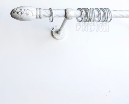 Карниз кованый витой для штор "Дали" d20 мм однорядный, цвет белое золото