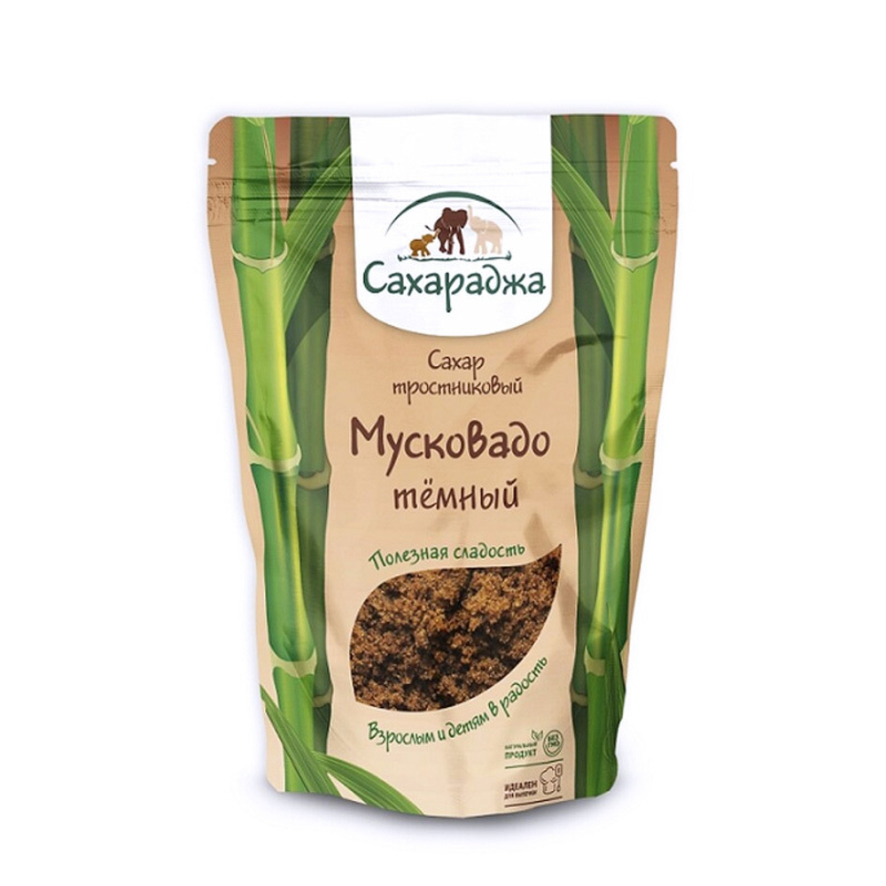 Сахар тростниковый мусковадо темный, САХАРАДЖА, 450г