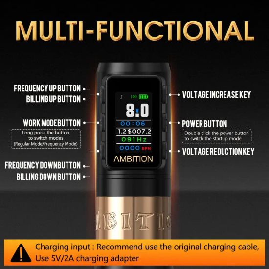 Ambition "VIBE MAX" (беспроводная машинка для профессиональной татуировки)