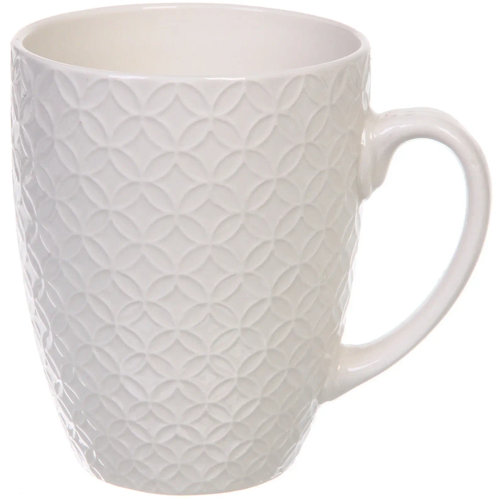 Кружка керамическая 450мл «Белая» ромбы