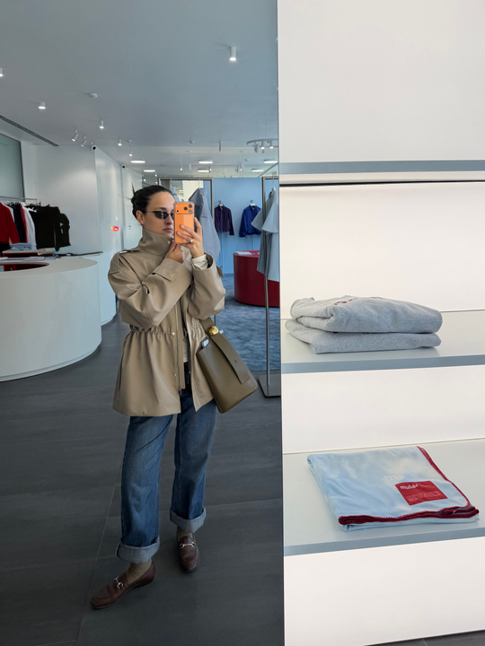 Парка из водоотталкивающего хлопка бежевая