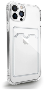 Накладка iPhone 13 Pro Max силикон прозрачный с отделом для карт