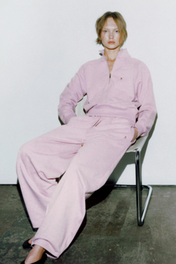 ZARA ТОЛСТОВКА НА МОЛНИИ ZA, РОЗОВЫЙ МЕЛАНЖ