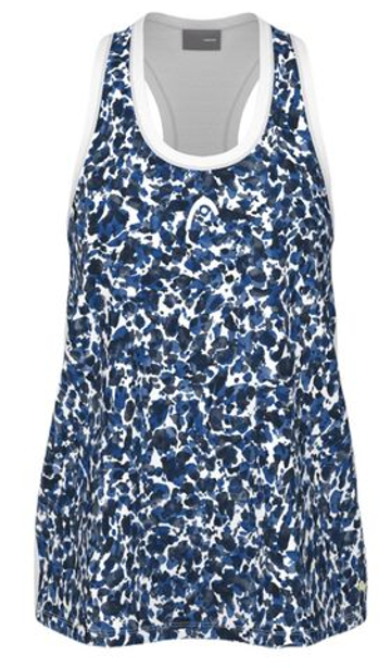 Женский топ теннисный Майка Head Agility Tank - print Vision белый/королевский