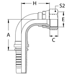 Фитинг DN 25 JIC (Г) 1.5/16 (90)