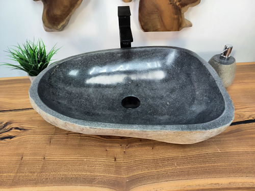 Раковина из речного камня RS-65769 58х41х15 из натурального камня