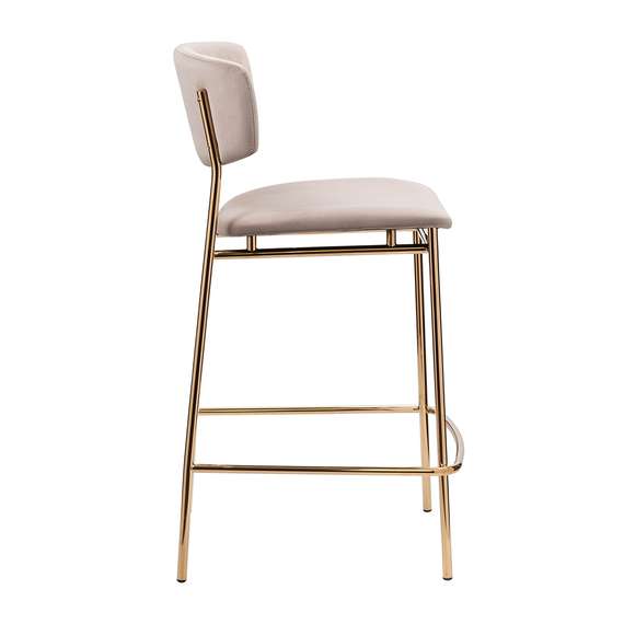 Стул полубарный Elle латте с золотыми ножками