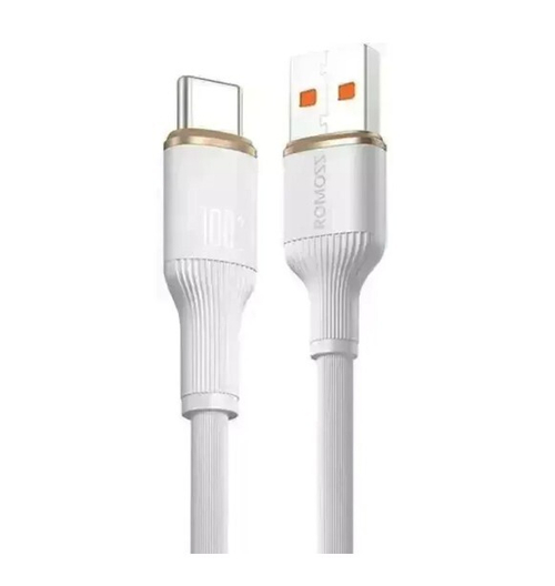 Кабель Romoss CB3024, USB - Type-C, 1.2м, 100ВТ, 6A, белый