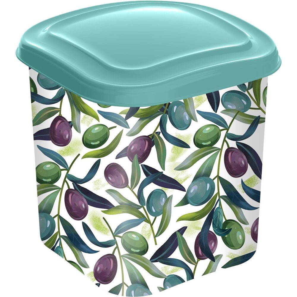 ЕМКОСТЬ ДЛЯ СЫПУЧИХ ПРОДУКТОВ 1,1Л С ДЕКОРОМ ЗЕЛЕНЫЙ