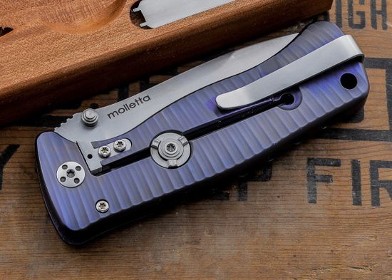 Складной нож Lion Steel "SR-2 MINI" L/SR2 V c клинком из стали Uddeholm Sleipner®, рукоять титан