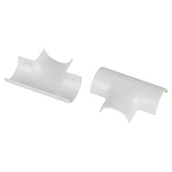 Т-образный угол ЭРА T-KK-30-13-FW для полукруглого кабель-канала белый 30х13мм 2шт/комплект | Кабель-канал полукруглый