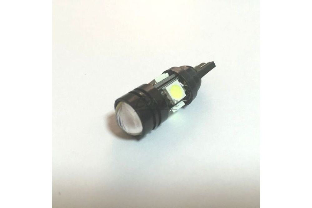 Светодиод T10-4SMD+1HP-5050 линза, (шт.)