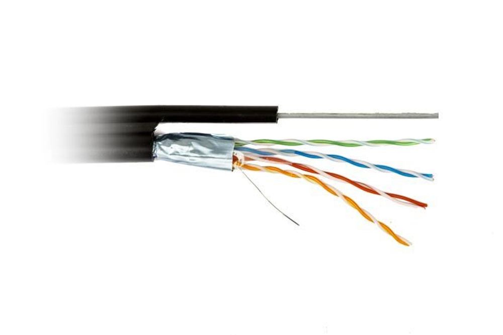 Кабель витая пара F/UTP 5e кат. 4 пары Cabeus FTP-4P-Cat.5e-SOLID-ST-OUT