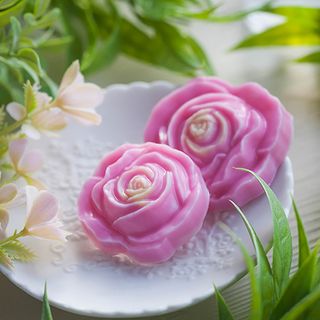 Роза уменьшенная 2 шт пластиковая форма для мыла