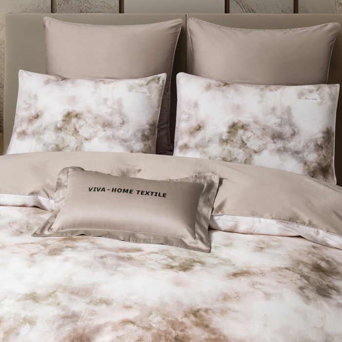 Комплект постельного белья на резинке Сатин Премиум «Белоснежный рассвет»