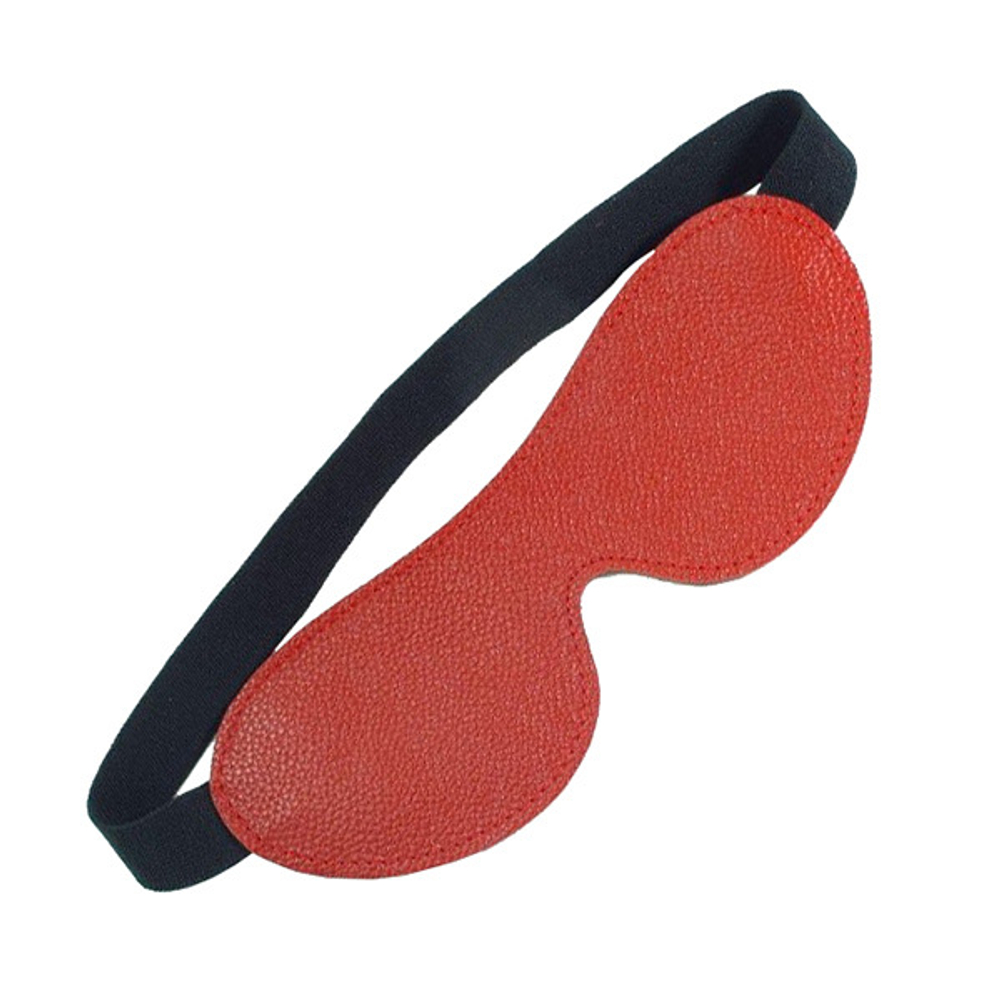 Красная кожаная маска на глаза на резинке БДСМ Арсенал 58002