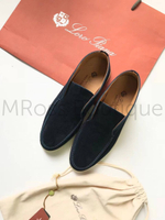 Женские темно-синие замшевые ботинки Open Walk Loro Piana (Лоро Пиано) премиум класса