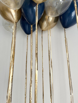 Воздушные шары под потолок синий/золото №3927