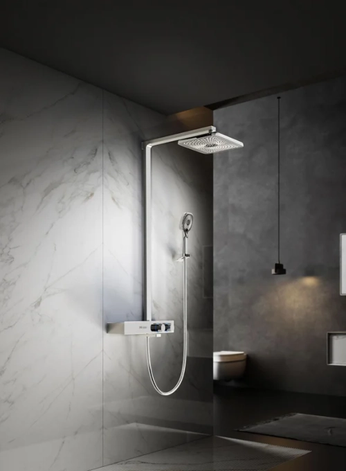 Душевая система Vincea Inspire термостатическая с изливом и дисплеем, хром (витринный образец с действующего стенда)