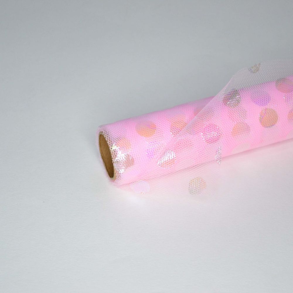 Сетка Сварофски 50см х 5ярд. полиэстер/СВ-РОЗОВЫЙ