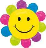 Шар с клапаном (17"/43 см) Мини-фигура, Солнышко разноцветное