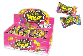 Резинка жевательная с сахаром с начинкой, с ароматом клубники "Кислый взрыв" 100шт